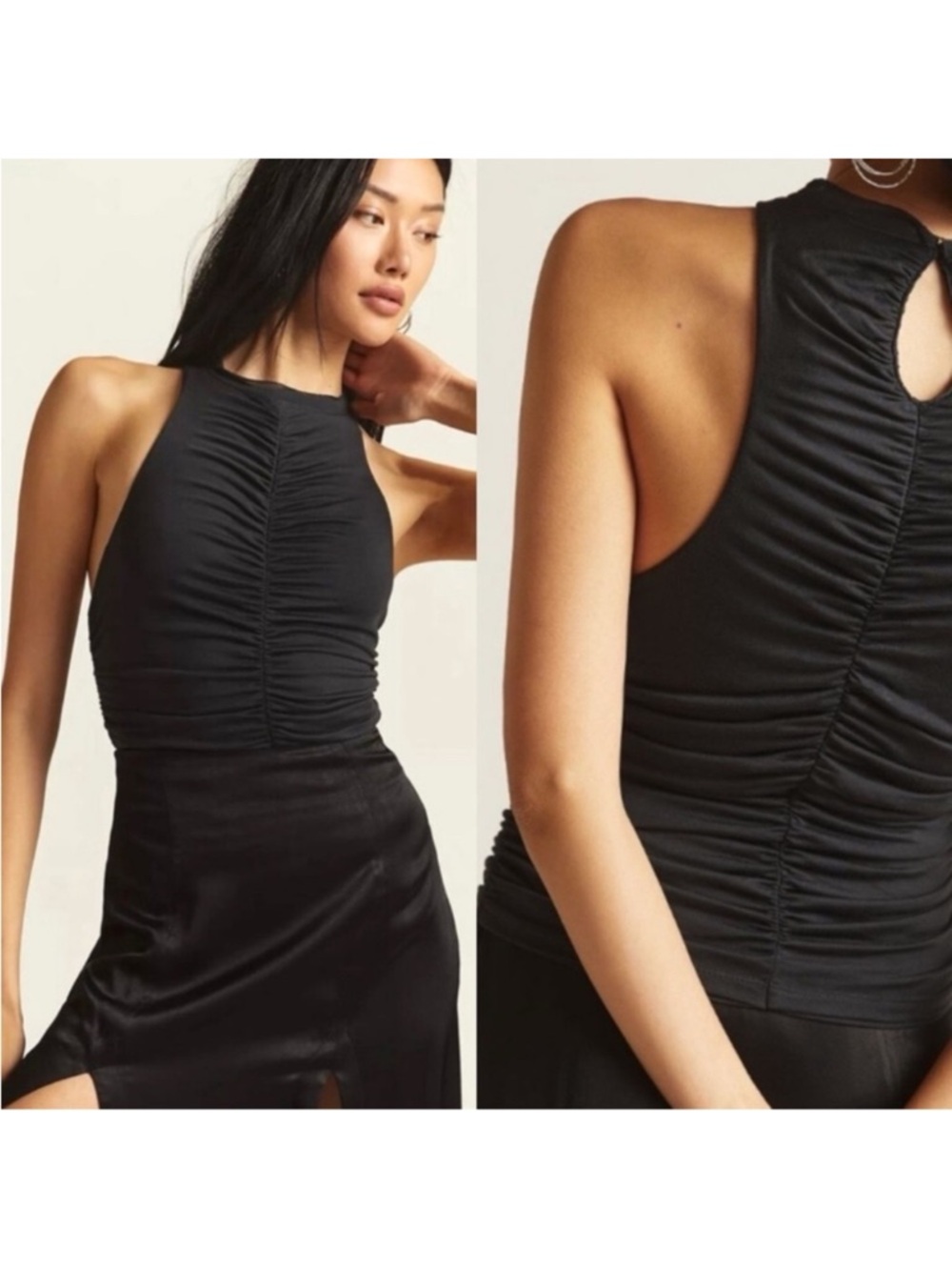 Anthropologie Pilcro Reversible Tank Top Soft Stretch Black Dressy Classy Medium